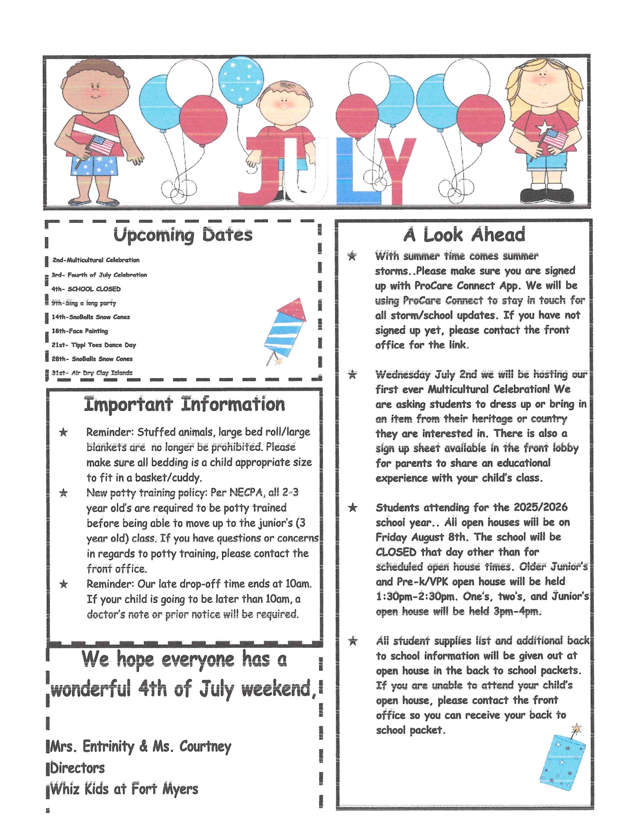 July Newsletter