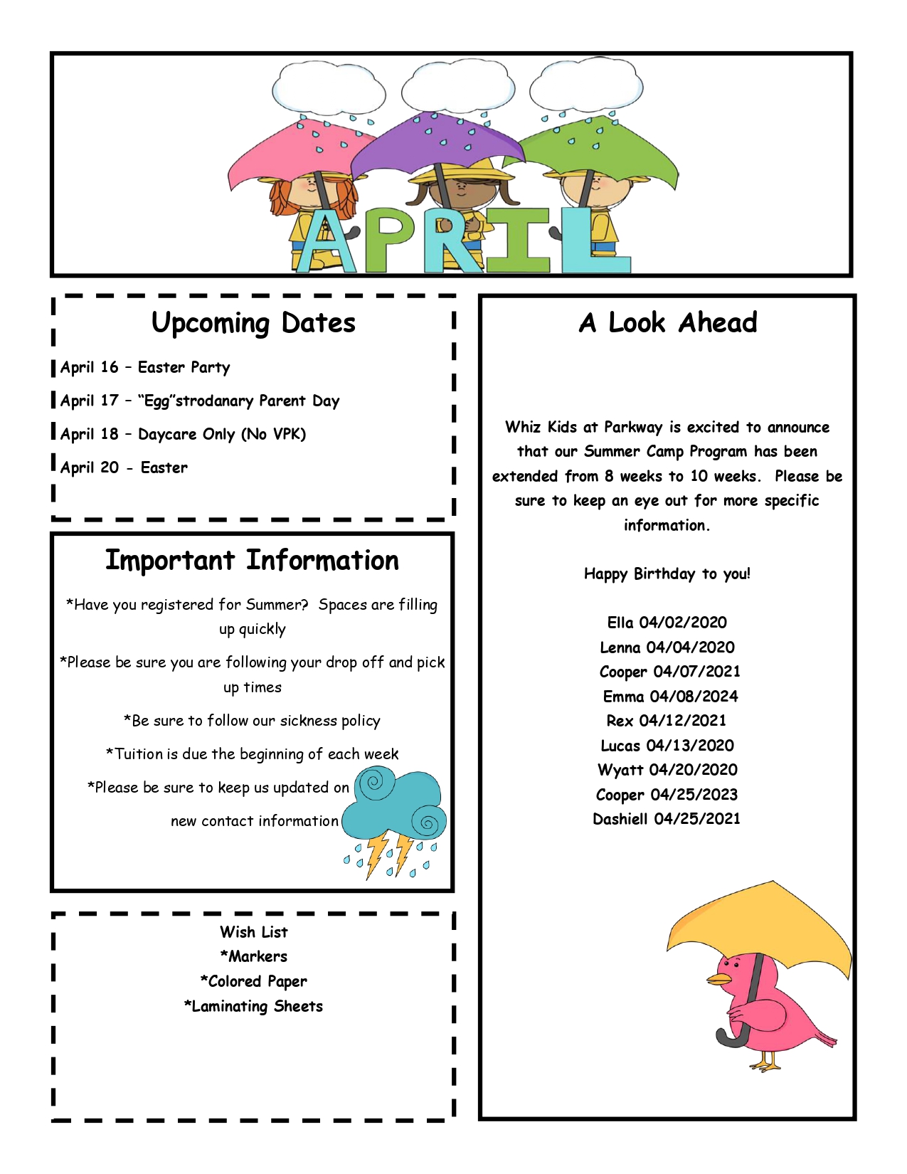 April Newsletter