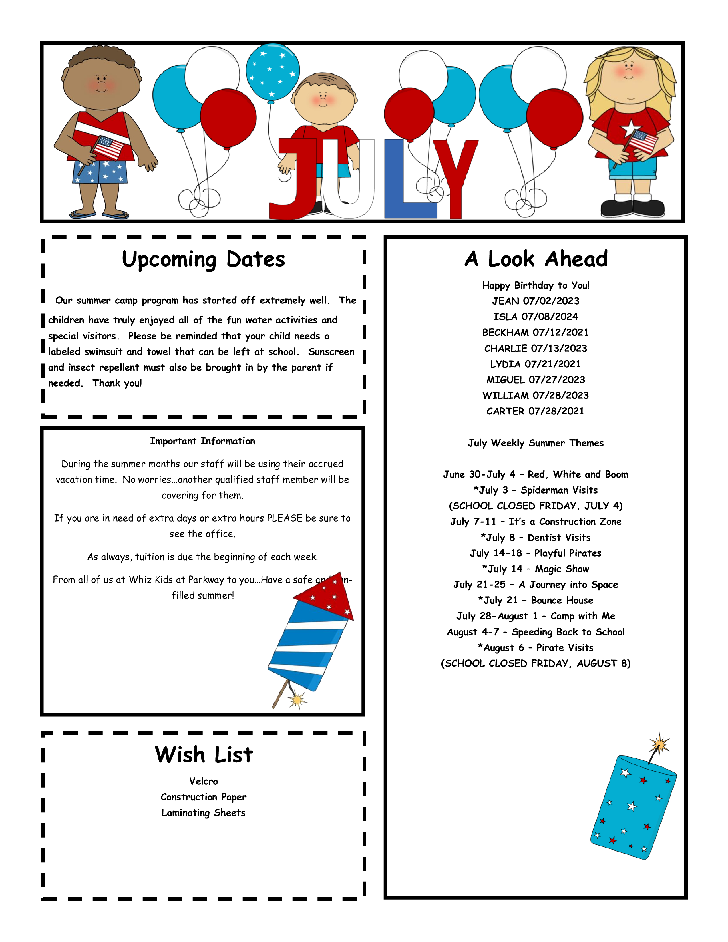 July Newsletter