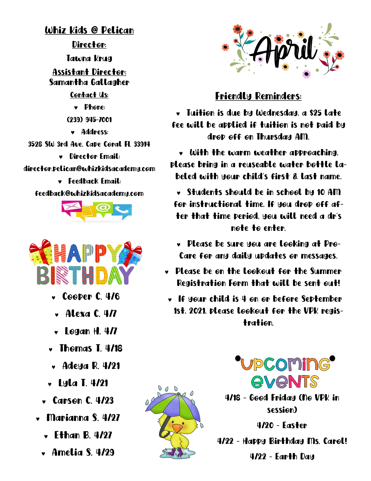 April Newsletter