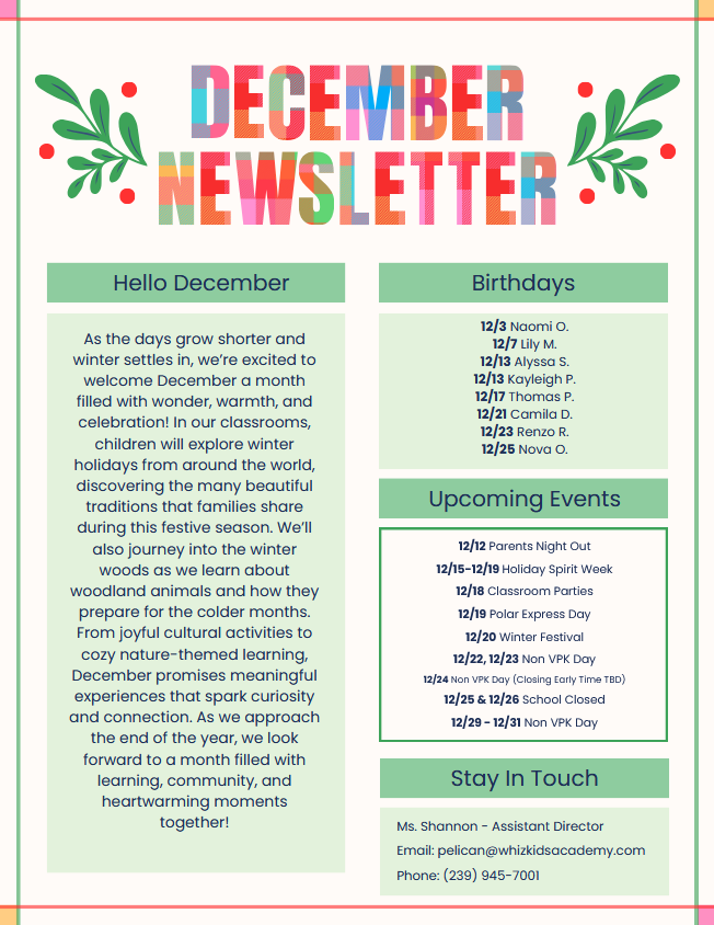 December Newsletter