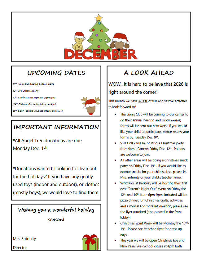 December Newsletter