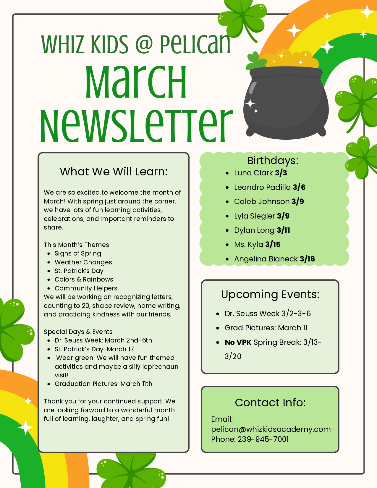 March Newsletter