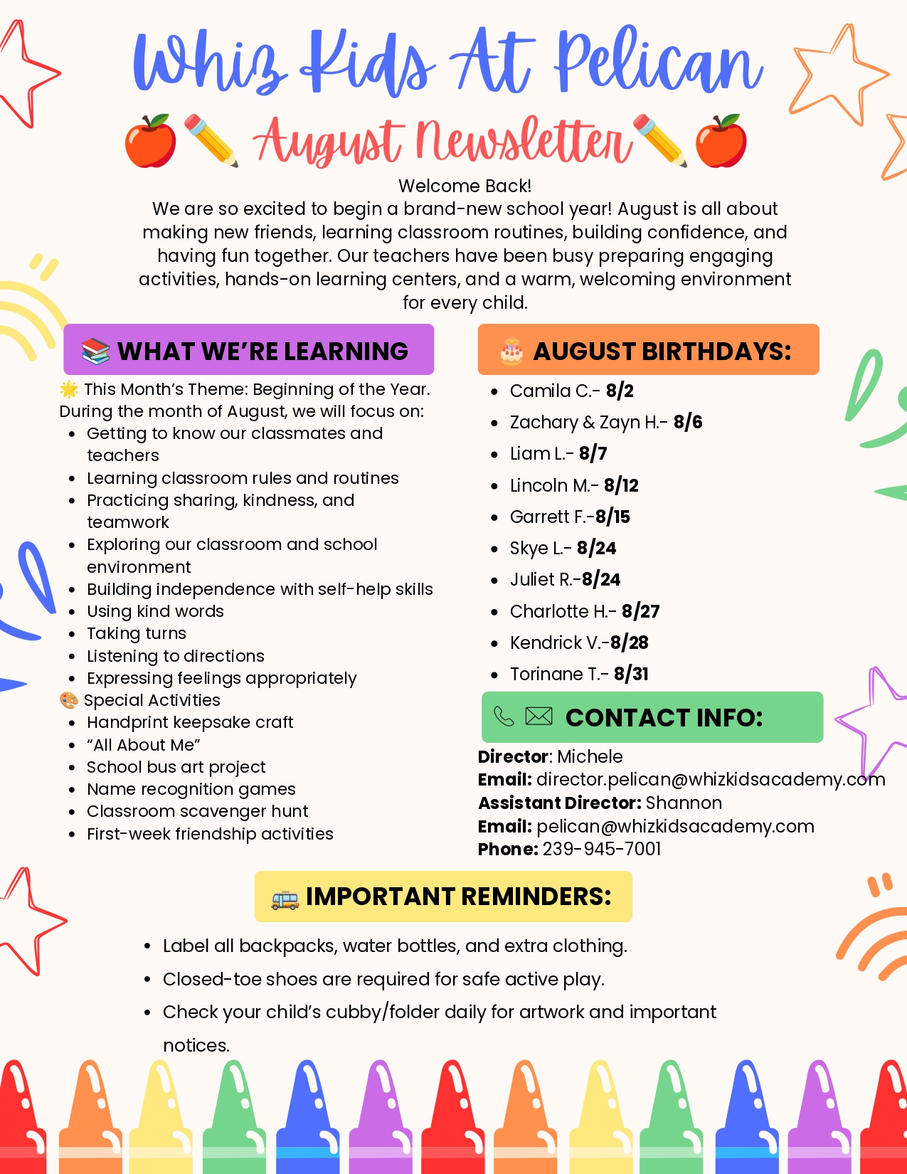 August Newsletter